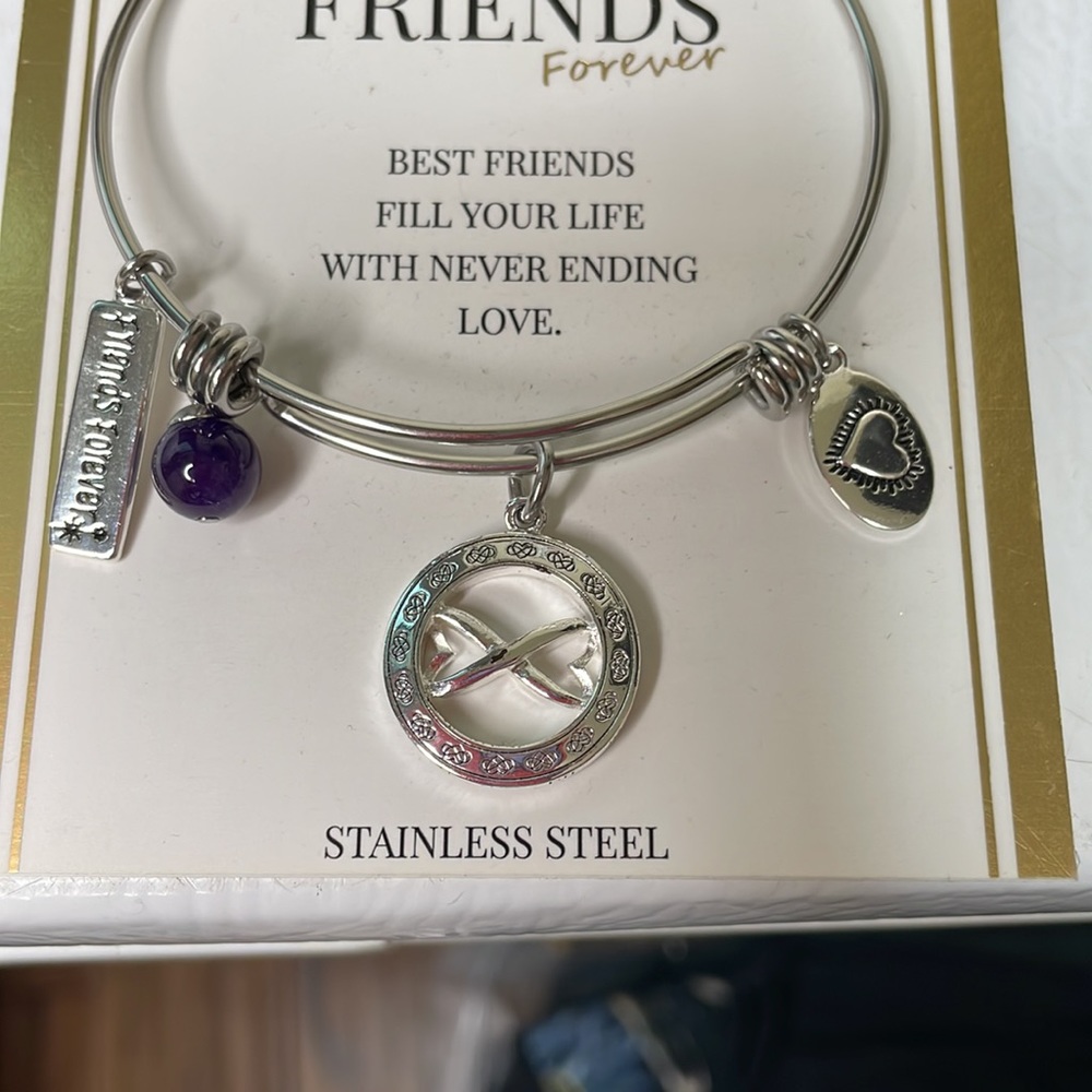Friends Forever Bracelet. Stainless Steel. New With Tags. - Picture 6 of 7
